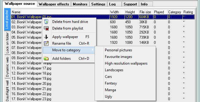 BioniX Background Switcher Manual - Move to category